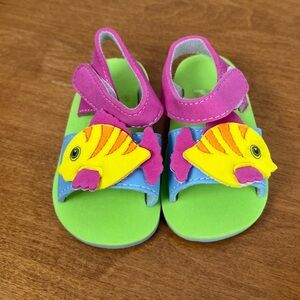 Fish Colourful Sandals for Summer Foam Size 2 Girls